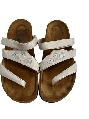 Naot Atlanta cork Sandals leather Quartz Dusty Silver comfort shoes sz 6